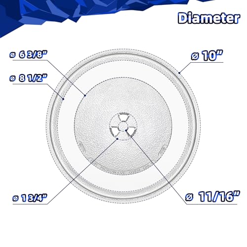 Image of 10 inch Microwave Glass Plate compatible with Emerson MP-3517203600 replacement for 10 inch Daewoo Sharp 9KL12570000000990 Panasonic Microwave Turntable Plate A060140L0TU GE WB49X10229 WB49X688