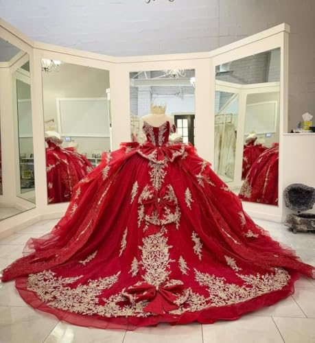 Zhangyo Off Shoulder Quinceanera Dresses Puffy Tulle Sweet 15 16 Dresses with Bow Gorgeous Lace Applique Ball Gown4