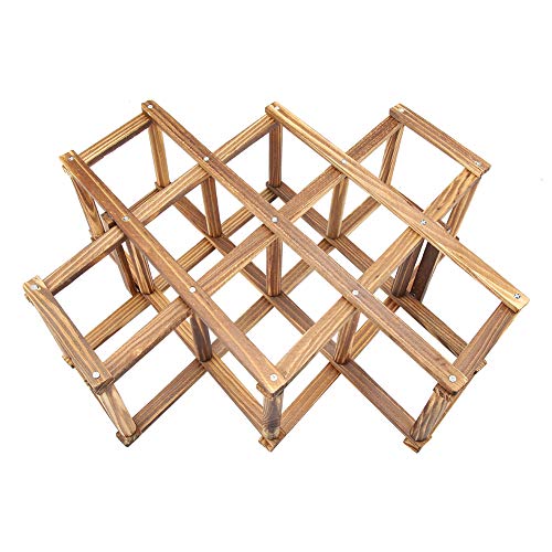 Soporte de madera para 10 botellas de vino miniatura 1