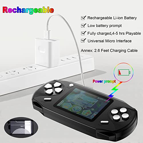 Beijue 16 Bit Handheld Games for Kids Adults 3.0'' Large Screen Preloaded 100 HD Classic Retro Video Games no Need WiFi USB Rechargeable Seniors Electronic Game Player Birthday Xmas Present (Black) - Image 5