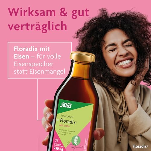 Kräuterblut Floradix mit Eisen - Flüssigkeit zum Einnehmen 1x 500 ml - Für volle Eisenspeicher statt Eisenmangel - Pflanzliches Tonikum, natürliche Kräuterauszüge und Vitamin C