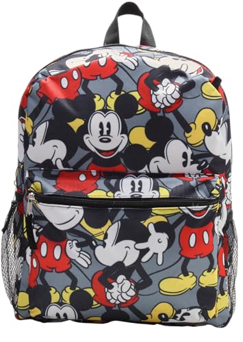 Image of Fast Forward Disney Mickey Mouse Kids Backpack for School - 16" Boys Backpack Bookbag for Preschool Kindergarten & Elementary, Size One Size, Mickey Grey