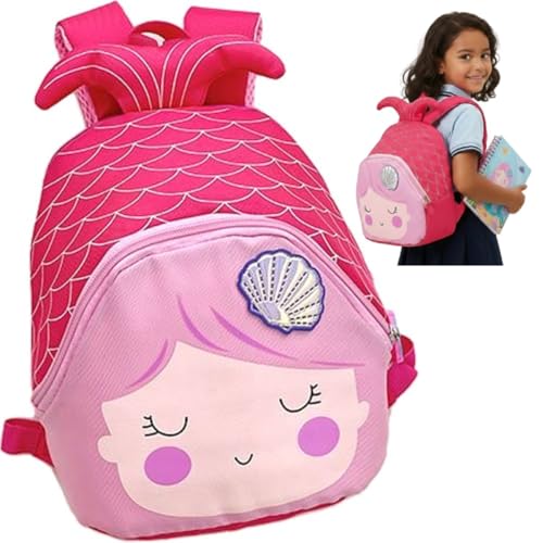Mini Mochila Infantil Sereia 25cm – Mochila Escolar para Creche e Passeio, Menina, Leve e Resistente, 3L, Azul ou Rosa Sortida