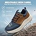 Men's Orthopedic Wide Toe Box Breathable Tennis Shoes: Supportive High Arch Orthotic Plantar Fasciitis Foot Pain Relief Walking Shoes, Fashion Outdoor Standing Workout Trail Sneakers Blue Brown Size 8