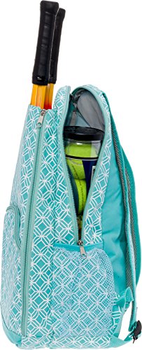 LISH Ace Tennis Racket Backpack - Women's Tennis Racquet Holder Bag (Teal)