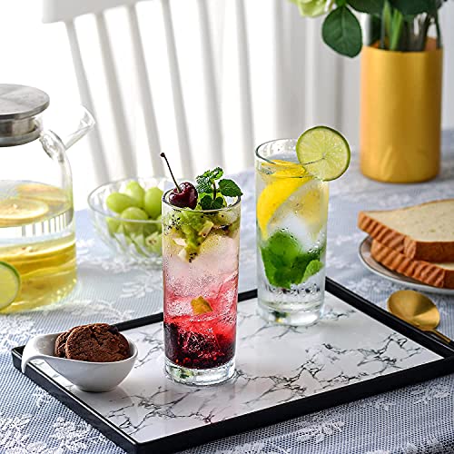 Image of bellemax 300 ML Premium Juice Glasses Drinking Glasses,Highball Lead-Free Glasses,Tumblers for Water,Juice,Beer,Cocktail and Mixed Drinks - 6 Pieces,Transparent (BM-04)