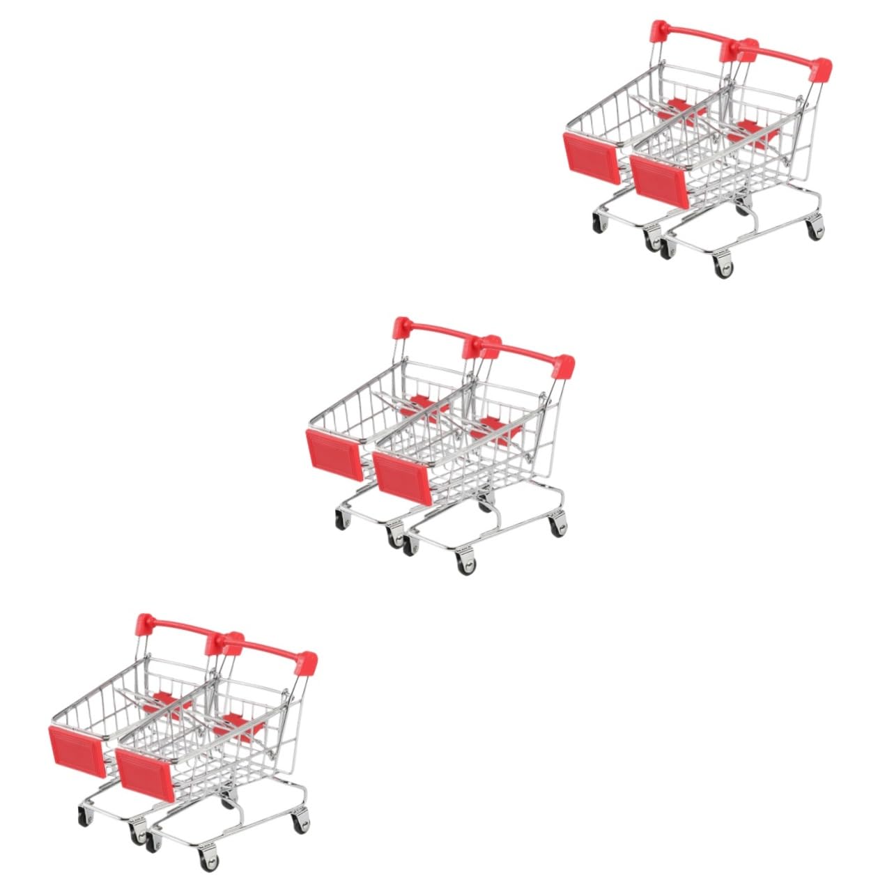 Abaodam 6 Pcs Mini Shopping Cart Children's Toys Mini Toys for Trolly Dolly Shopping Cart Toy Childs Shopping Cart Mini Dolls Shopping Cart Small Supermarket Cart House Ornament