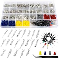 813 Stück Kfz Steckverbinder Pins Kit Gecrimpter Anschlussstift 1,0/1,5/1,8/2,2/2,5/2,8/3,5mm Kabelverbinder Männliche und Weibliche Drahtdichtungen Entfernen Werkzeugsatz für Motorräder,Auto,Boote