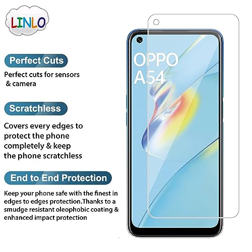 Image of Tempered Glass Screen Protector Compatible for Oppo A54 /A55 /A76 /Reno 7 Pro 5G /K10 4G with Full Screen Coverage; Except Edges and Easy Installation Kit(Transparent), Pack of 1