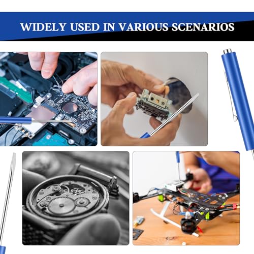 Image of 36 Pieces Pocket Screwdriver Mini Tops and Pocket Clips Magnetic Slotted Small Screw Driver with a Single Blade Head for Mechanical, Electrician (Blue)