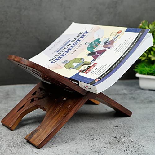 Image of Naayaab Craft Luxury Sheesham Wooden Book Holder | Religious Book Stands | Wooden Rehal - Size (13 Inch)