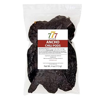 4oz Ancho Poblano Dried Whole Chiles Peppers, Chili Pods for Authentic Mexican Food, Chile Seco