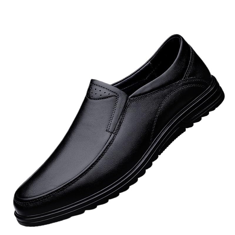 Mens Formal Shoes Leather Wedding Slip-on Breathable Business Slip Resistant Classic Loafers