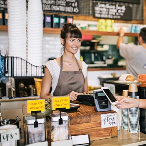 aghoer 10 sztuk uchwytów na tabliczki cenowe, obrotowe, z tworzywa sztucznego, do centrów handlowych, rynków mokrych, supermarketów