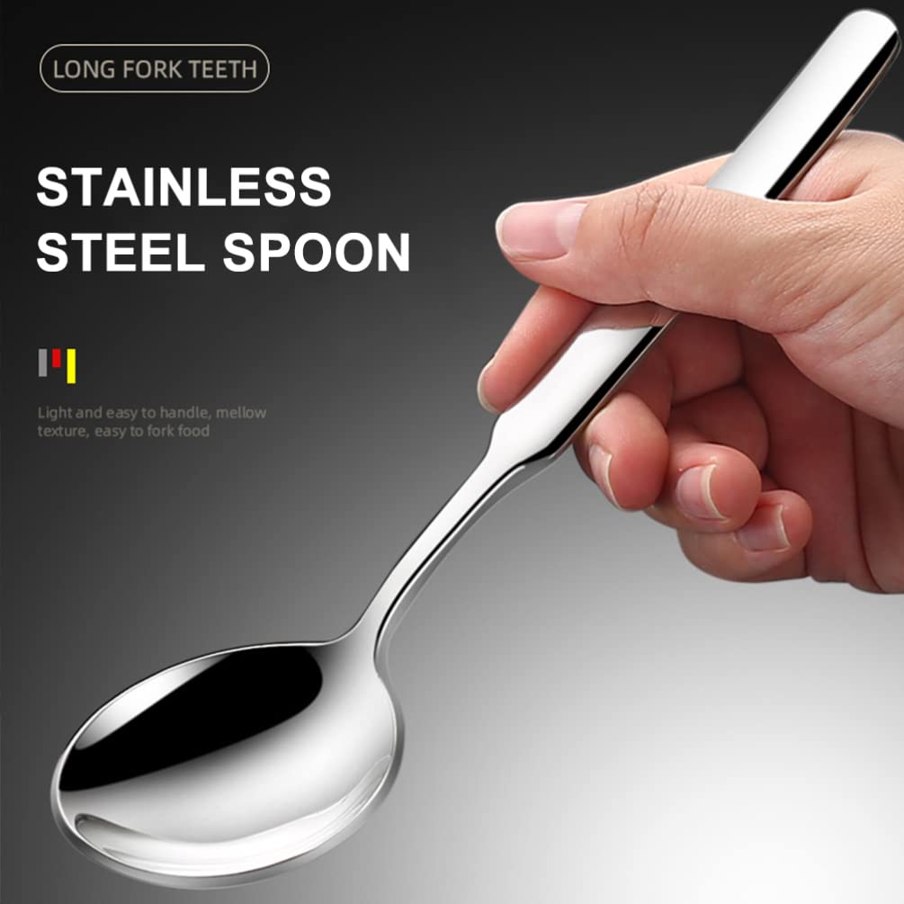 Hemoton Dessert Spoon Set Stainless Steel Soup Spoons for Kitchen and Tableware