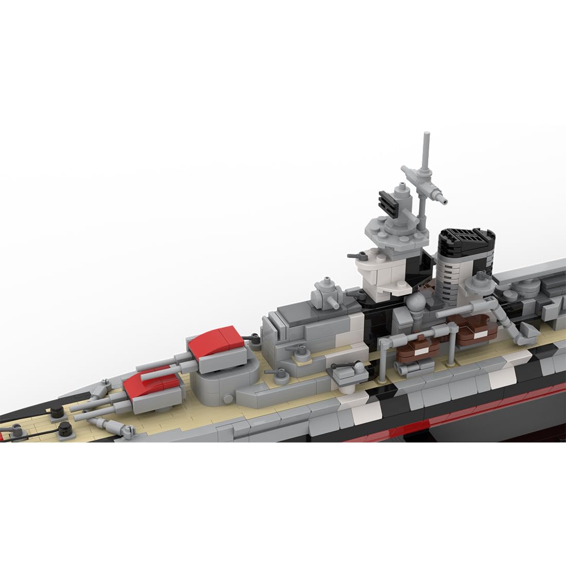 Klemmbausteine Kriegsschiff Modell, 1958 Teile 1:300 Maßstab Schwerer Kreuzer Prinz Eugen Schlachtschiff Leichter Kreuzer MOC Militär Technik Groß Schiff Set