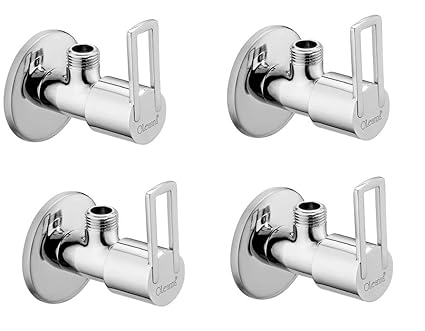 oleanna Kohinoor Angle Valve with Wall Flange for Bathroom Kitchen Sink Bib Tap Faucet (Wall Mount Installation Type) Set of-4