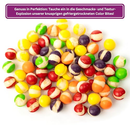 Color Bites – Gefriergetrocknete Süßigkeiten - Freeze Dried Candy - Geschmack Fruit - 100 g Knusprige Vegan Bonbons – American Candy & TikTok Trend – Bild 3