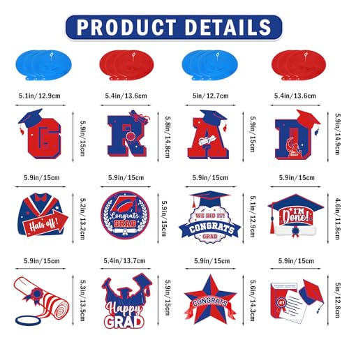 Image of Red and Blue 2025 Grad Banner Grad Party Decorations 2025 Graduation Banner Graduation Decorations 2025 Class of 2025 Decorations Congrats