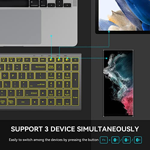 Vivefox Bluetooth Wireless Backlit Keyboard For 3 Device thumb #3