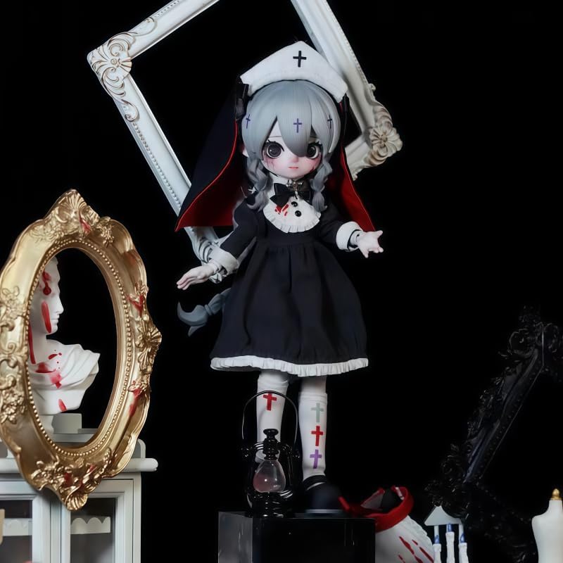 Nyssa Bizarre Nightmare Series 1/12 Action Figure BJD Blind Box (1 of 7 Possible Styles) BJD Doll Cute Figures Collectible Gifts for Birthday (Contains 1 Figure)