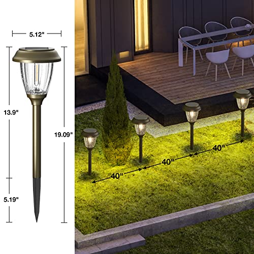 Outdoor Solar Lights for Yard - 6 Pack (Warm White)