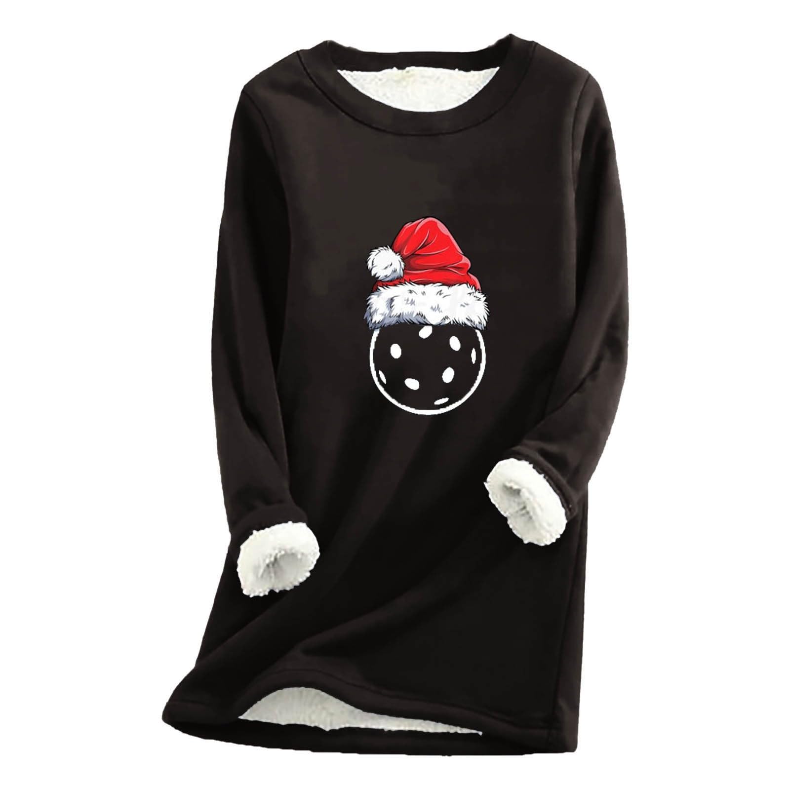 Fleece Sweatshirt for Women Plush Sweater Winter Warm Tops Valentine's Day Long Sleeve Round Neck Cute Love Heart Dog Paw Print Thickened Sherpa Lined Pullover Tops Soft Comfort Underwear