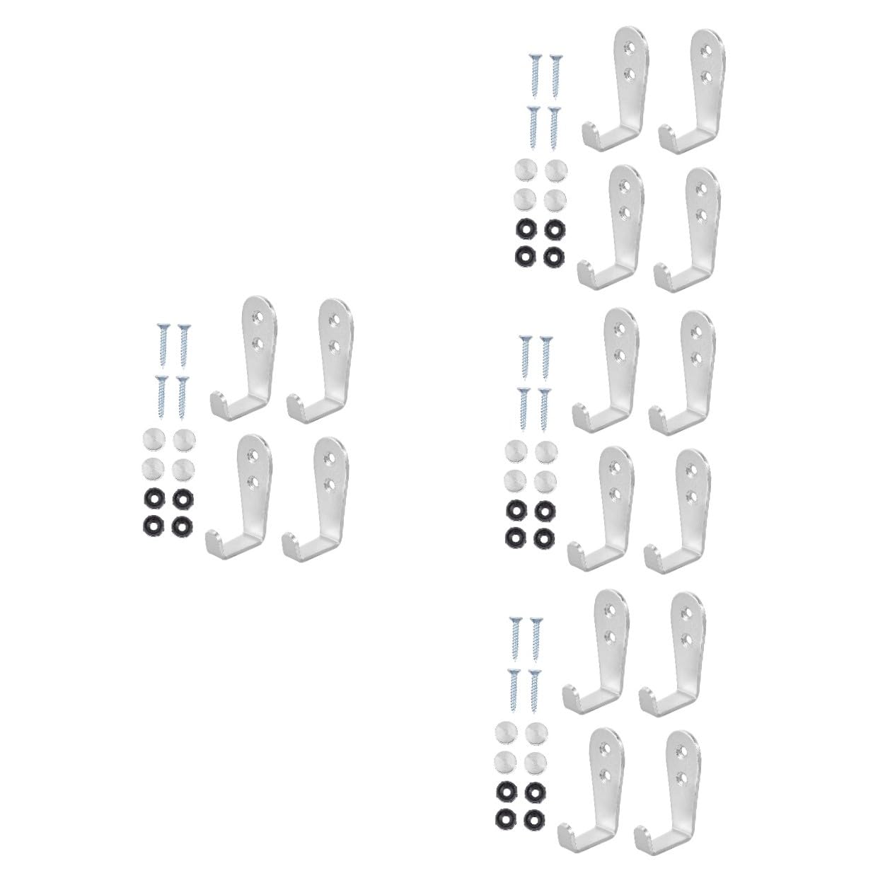 4 Set Gancio Acciaio Inossidabile Da Supporti Prong Facile Installazione Design Versatile E Robusto Per Abbigliamento E Accessori 4 Pezzi*4