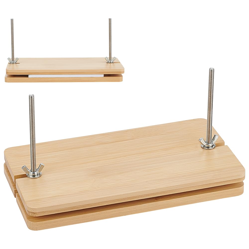 BENECREAT Presse à Livres en Bois de 235x130 mm Portable, Presse à Papier Plat pour Reliure de Livres, Fournitures de Reliure, Maison, École, Bureau