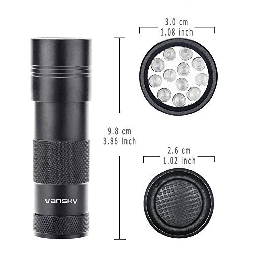image for Black Light UV Flashlight,Vansky Blacklight 12 LED Urine Detector For 