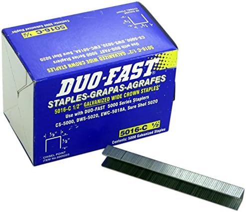 Duo-Fast 5016C 1/2" Length x 1/2" Crown 20 Gauge Stapler Pins 5000 per Pack (5223)