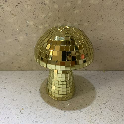 Mxkoso Mushroom Disco Ball For Bar, Party, Room, Table Decor - Mirror Disco Ball Mushroom Shape Home Art Decorations (Gold 4 Inch) #TOP2