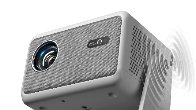 Image of [4000ANSI & Now with Netflix] 4K Smart Projector with WiFi and Bluetooth, Auto Focus & Keystone Mini Projector with Stand, Outdoor Home Theater Small Proyector for bedroom(white)
