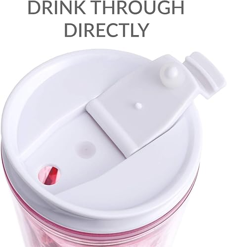 Miniatura 4 de Vaso para batido de cristal con cierre y bloqueo para bebidas frías y calientes Cupture de 22oz Pink rose