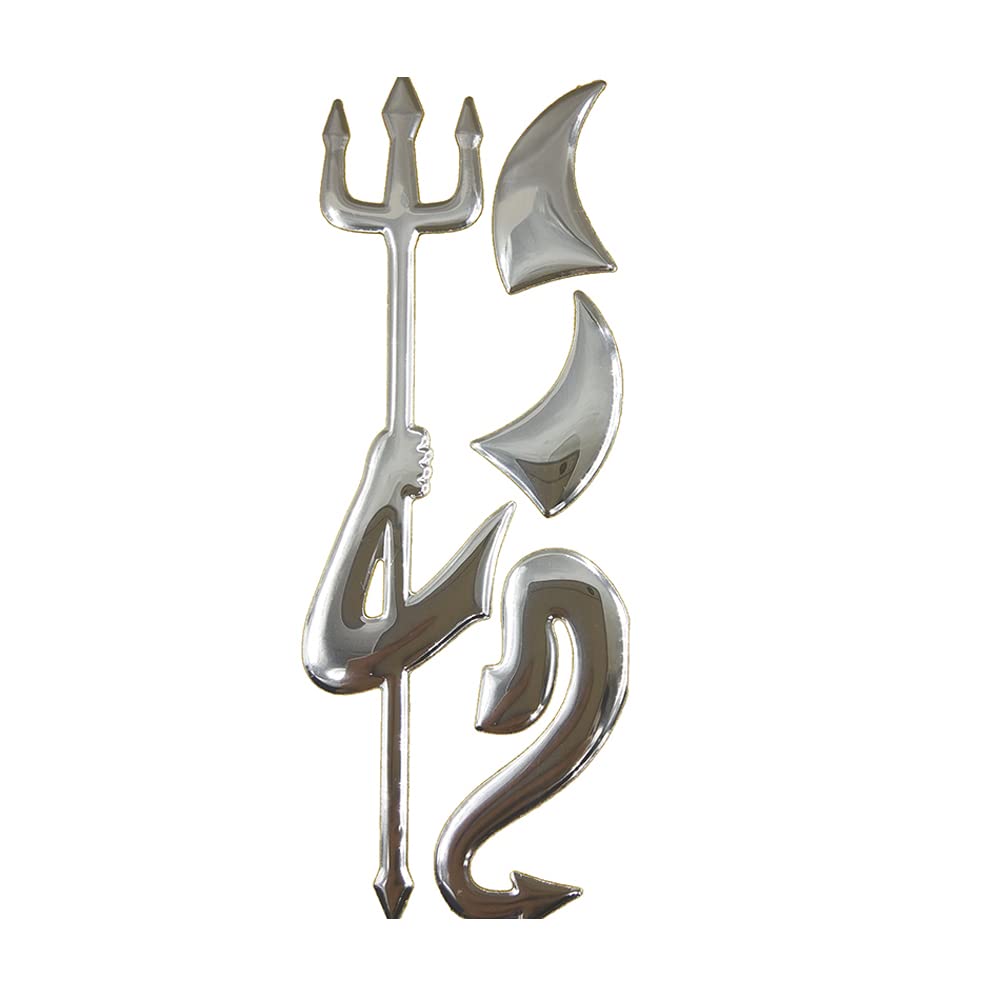 2 Set Sliver Stickers para Carros Devil Style Demon Decal Sticker Decoration for Car Logo and Rear for Vehicle/Motorcycle/Boat/Cruisers/Chopper