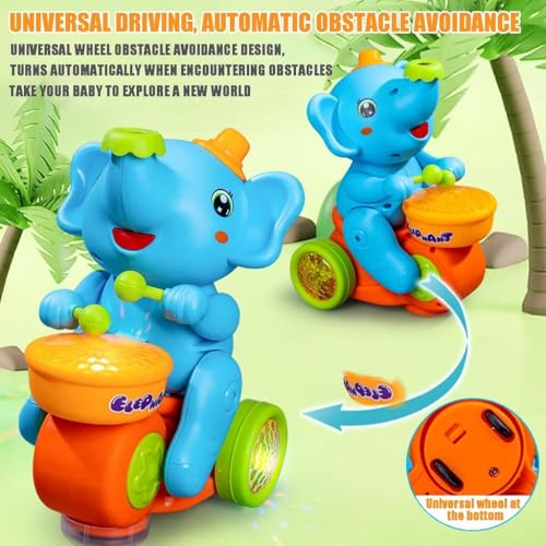 Image of Baby Piano Toy Light Up Music Baby Toys Early Learning Educational Piano Keyboard Infant Babies & Toddlers Toys (Elephant Blue)