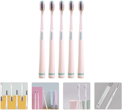 Miniatura 9 de Cepillos de dientes de viaje, 5 piezas, cepillo de dientes extra para adultos con cerdas micro cepillos de dientes manuales para encías, cepillos de