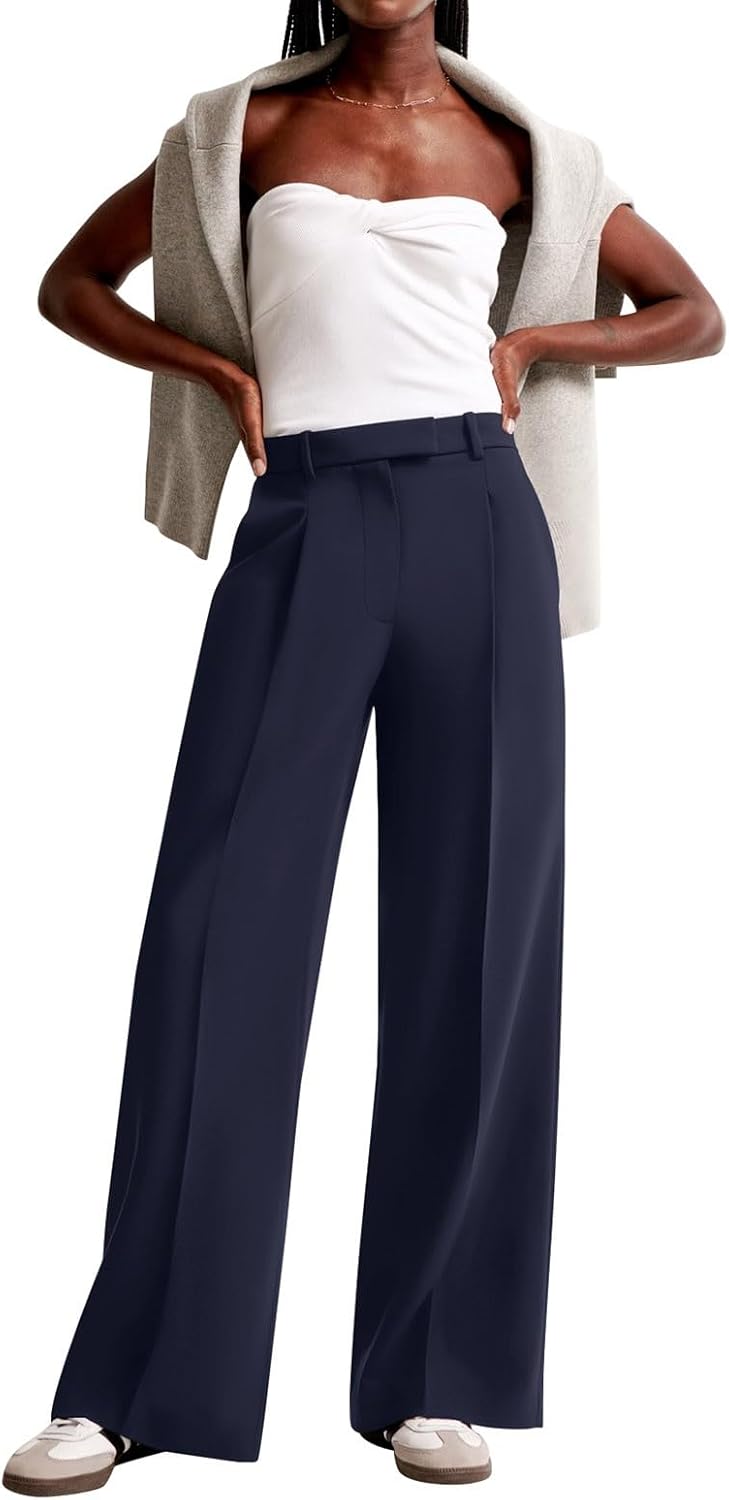 NIMIN Women Wide Leg Pants High Waisted Business Casual Work Trousers Dressy Pants with Pockets - Image 3