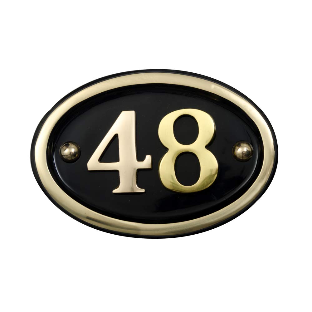Solid Brass House Number Oval Design (No 48)