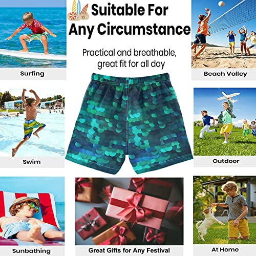 visesunny Cool Mermaid Scale Boys Funny Toddler Swim Trunks Boy Bathing Suit Quick Dry Kids Beachwear Sports Running Board Shorts2