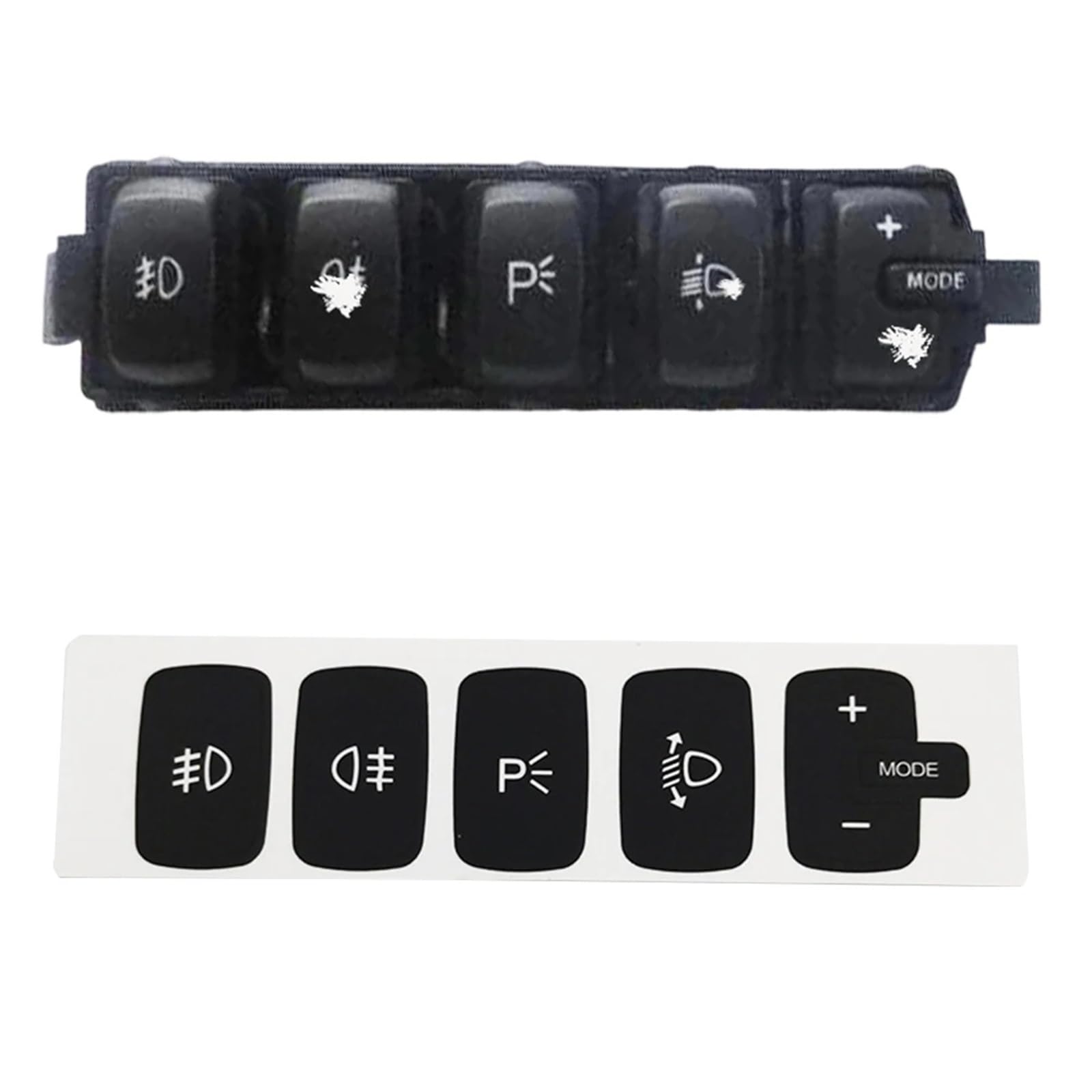 Compatible avec Fiat pour Croma 2005 2006 2007 2008 2009 2010 2011 1 ensemble d'autocollants réparation bouton-poussoir d'interrupteur feux antibrouillard Autocollants Intérieur