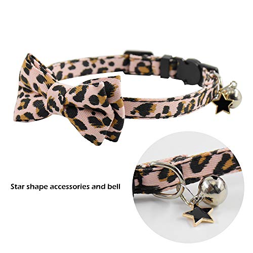 Image of Bowtie Cat Collars Breakaway with Bell, Adjustable Cute Kitty Collars Safety Buckle Kitten Collar for Cat Puppy 7.5-11in (15)