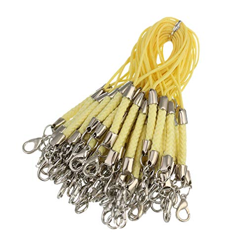Exceart 50 peças de cordão curto de poliéster para telefone com liga de lagosta fivela cordão de tel