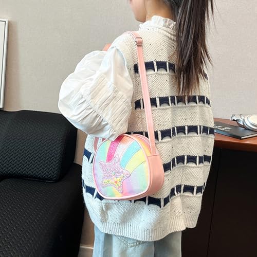 FOSDICK Kinder Umhängetasche Mädchen Kleine Handtaschen, Kinderhandtaschen, Handtasche Mädchen mit Verstellbare Schultergurt, Süße Crossbody Tasche Umhängetasche Kinder 3-10 Jahre