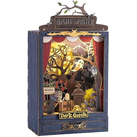Rolife DIY Miniature House Kit 3D Wooden Dolls House Kits to Build for Teens Adults Doll House Craft Gifts Secret Garden Box Theatre Series (Dark Castle) Cover