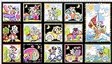 Loralie Designs Go Doggie! Black Fabric Panel for Quilting