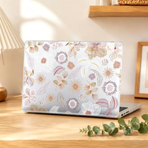 Carcasa rígida MacBook Pro 15 A1990 de alta precisión con protector transparente floral 7