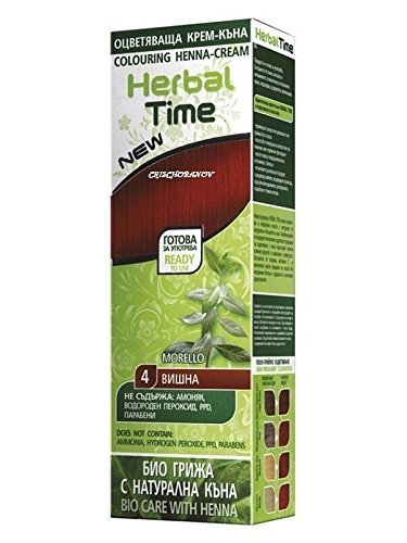 Crema colorante capilar de henna natural 100% 04 Morello
