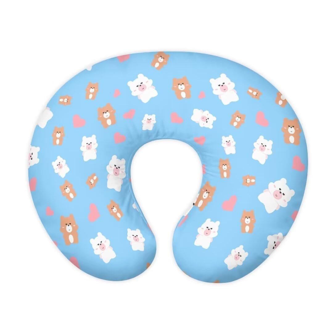 Zanxiantu Cartoon Bear Boys Nursing Pillow Covers Soft Breathable Breastfeeding Pillow Slipcover Baby Girls Nursing Pillow Cover Snuggle Me Nursing Pillow Cover