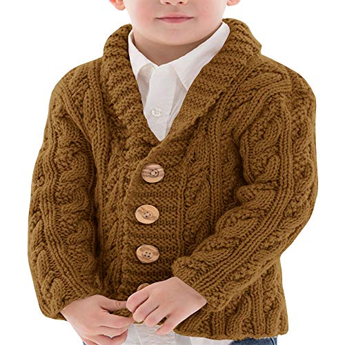 Hestenve Baby Boys Girls Cardigan Sweater Toddler Cable Knit Winter Warm Jacket Cotton Coat Outwear
